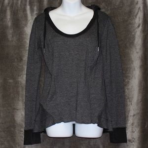 Andrea Jovine Scoop Neck Hooded Hi Lo Sweatshirt S